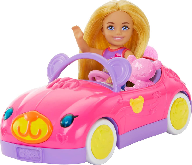 BARBIE CHELSEA DOLL & TOY CAR SET WITH BEAR
