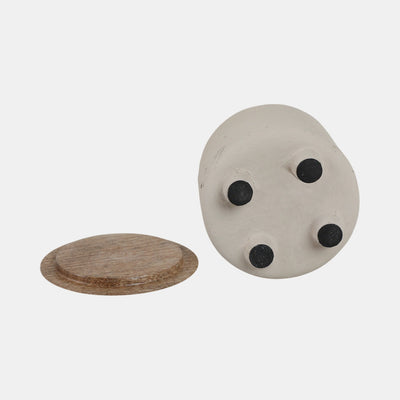 4" 7OZ EUCLYPTUS & SAGE FOOTED CANDLE WITH LID - CREAM