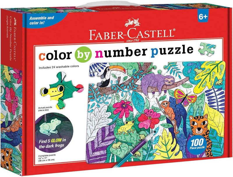 COLOUR BY NUMBER PUZZLE - JUNGLE 100 PIECES