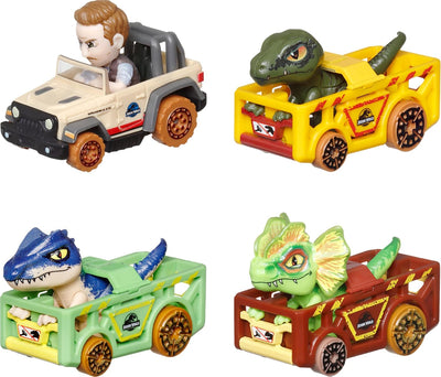 HOT WHEELS TOY CARS RACERVERSE JURASSIC WORLD 4-PACK