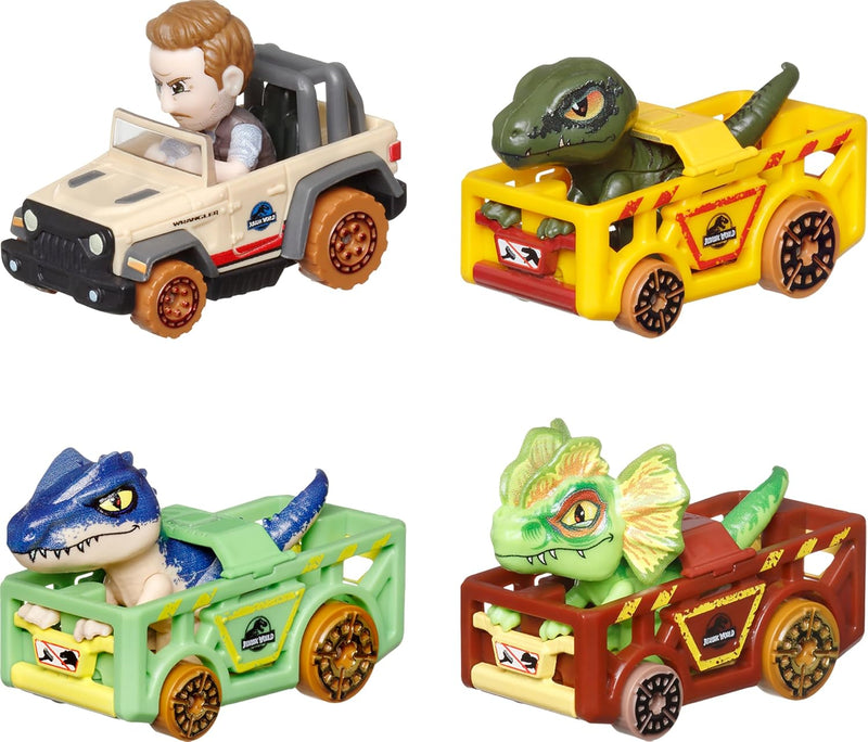 HOT WHEELS TOY CARS RACERVERSE JURASSIC WORLD 4-PACK
