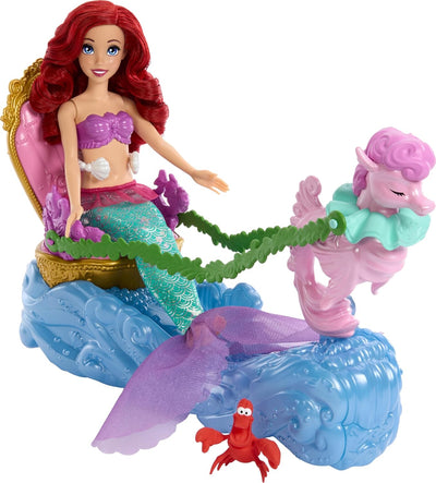 DISNEY PRINCESS ARIEL MERMAID DOLL & ROLLING CHARIOT
