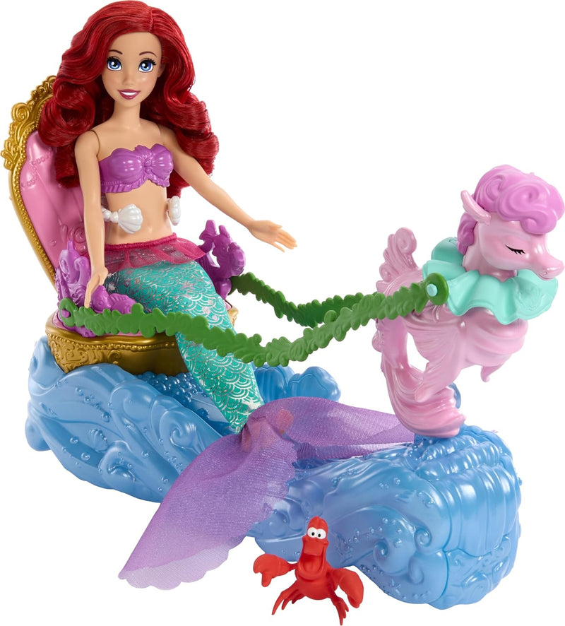 DISNEY PRINCESS ARIEL MERMAID DOLL & ROLLING CHARIOT
