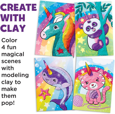 DO ART COLOURING WITH CLAY UNICORN & FRIENDS