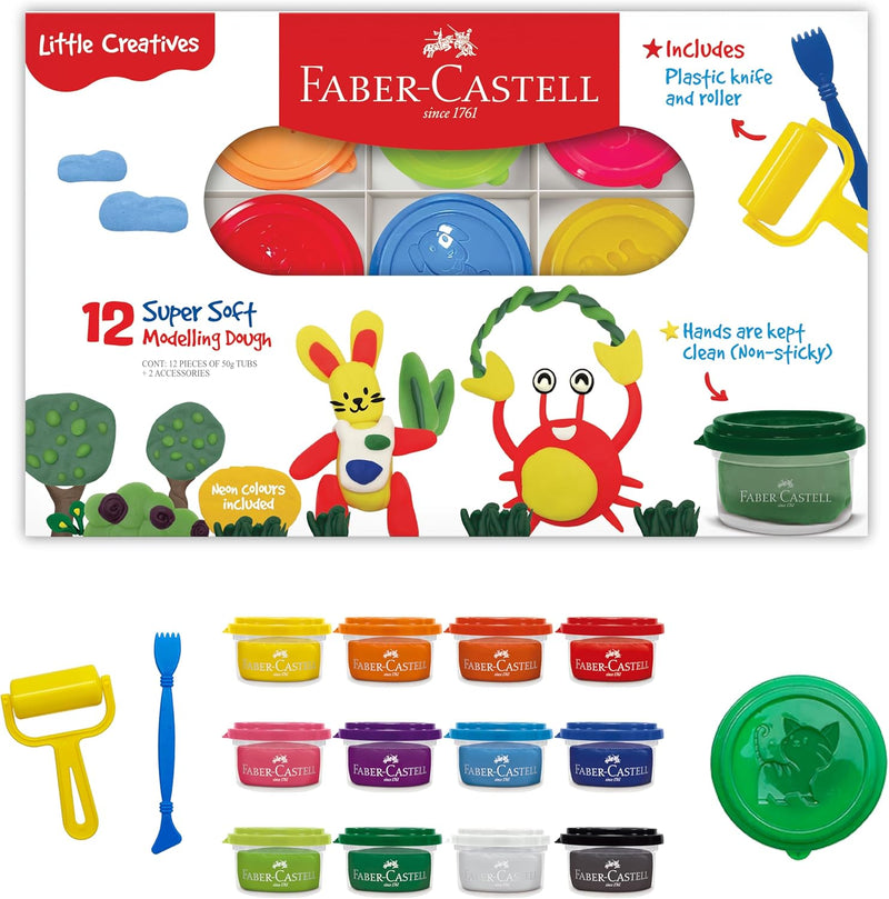 LITTLE CREATIVES SUPER SOFT MODELING DOUGH - 12 COLOURS