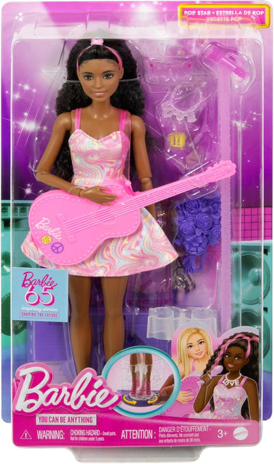 BARBIE 65TH ANNIVERSARY DOLL & 10 ACCESSORIES POP STAR SET
