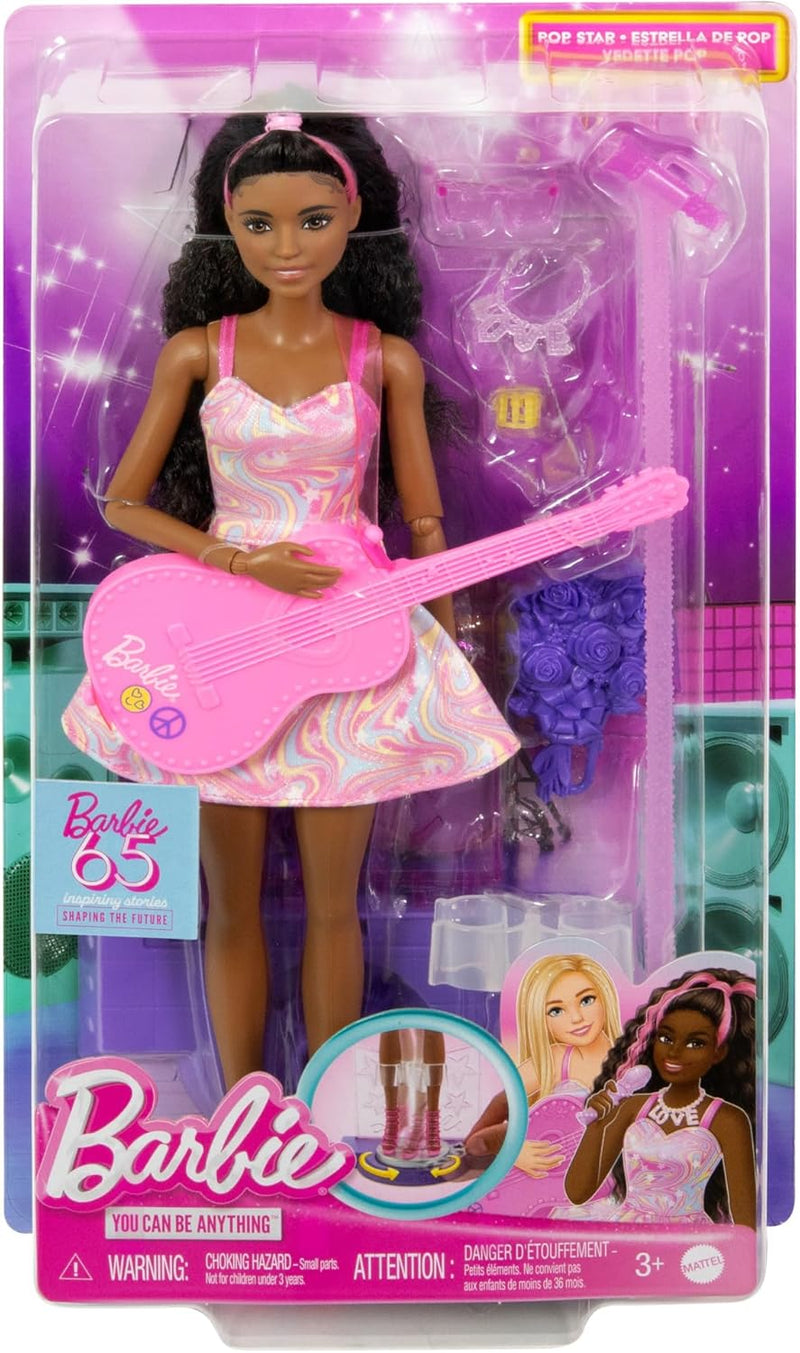 BARBIE 65TH ANNIVERSARY DOLL & 10 ACCESSORIES POP STAR SET