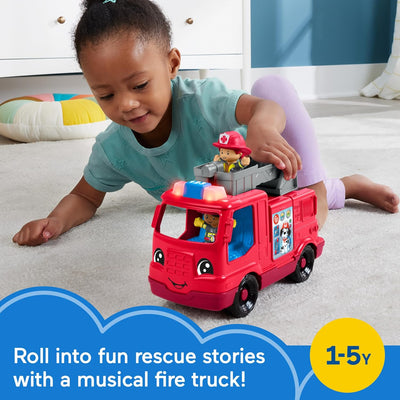 LITTLE PEOPLE TODDLER TOY FIRE TRUCK MUSICAL PUSH-ALONG VEHICLE