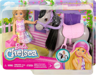 BARBIE CHELSEA DOLL & TOY HORSE SET
