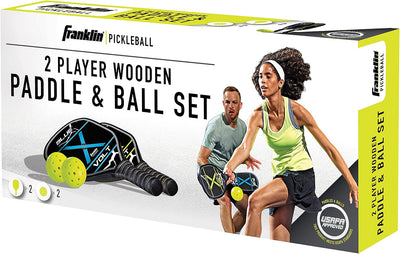 PICKLEBALL PADDLE AND BALL SET - WOODEN