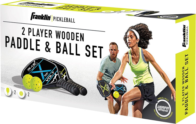PICKLEBALL PADDLE AND BALL SET - WOODEN