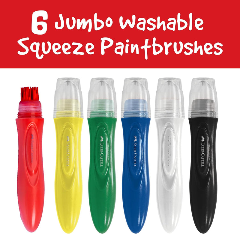 LITTLE CREATIVES JUMBO SQUEEZING PAINT BRUSHES - 6 COLOURS