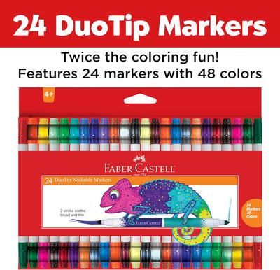DUO-TIP WASHABLE MARKERS - 24 COUNT, 48 COLOURS
