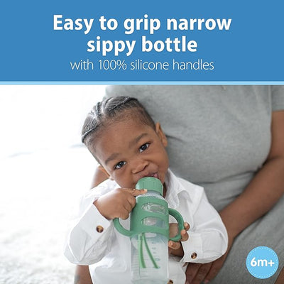 NARROW BABY BOTTLE TO SIPPY 8OZ - GREEN