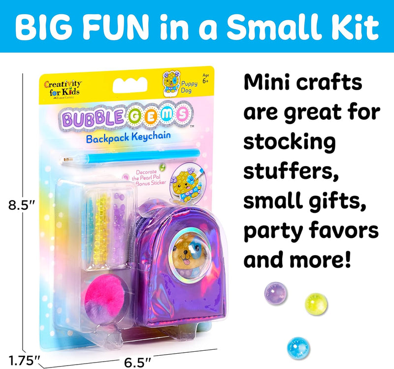 CREATIVITY FOR KIDS BUBBLE GEMS BACKPACK KEYCHAIN