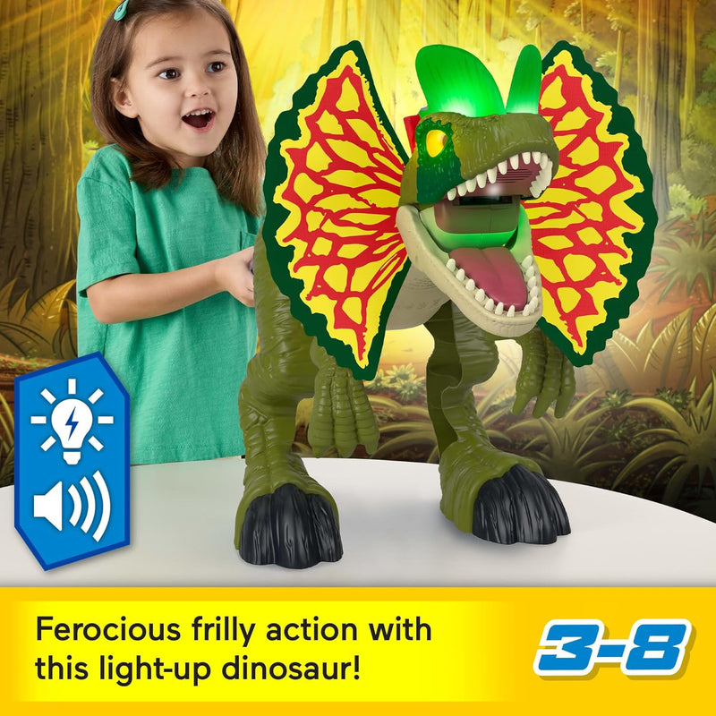 IMAGINEXT JURASSIC WORLD DINOSAUR TOY THRASH ATTACK DILOPHOSAURUS