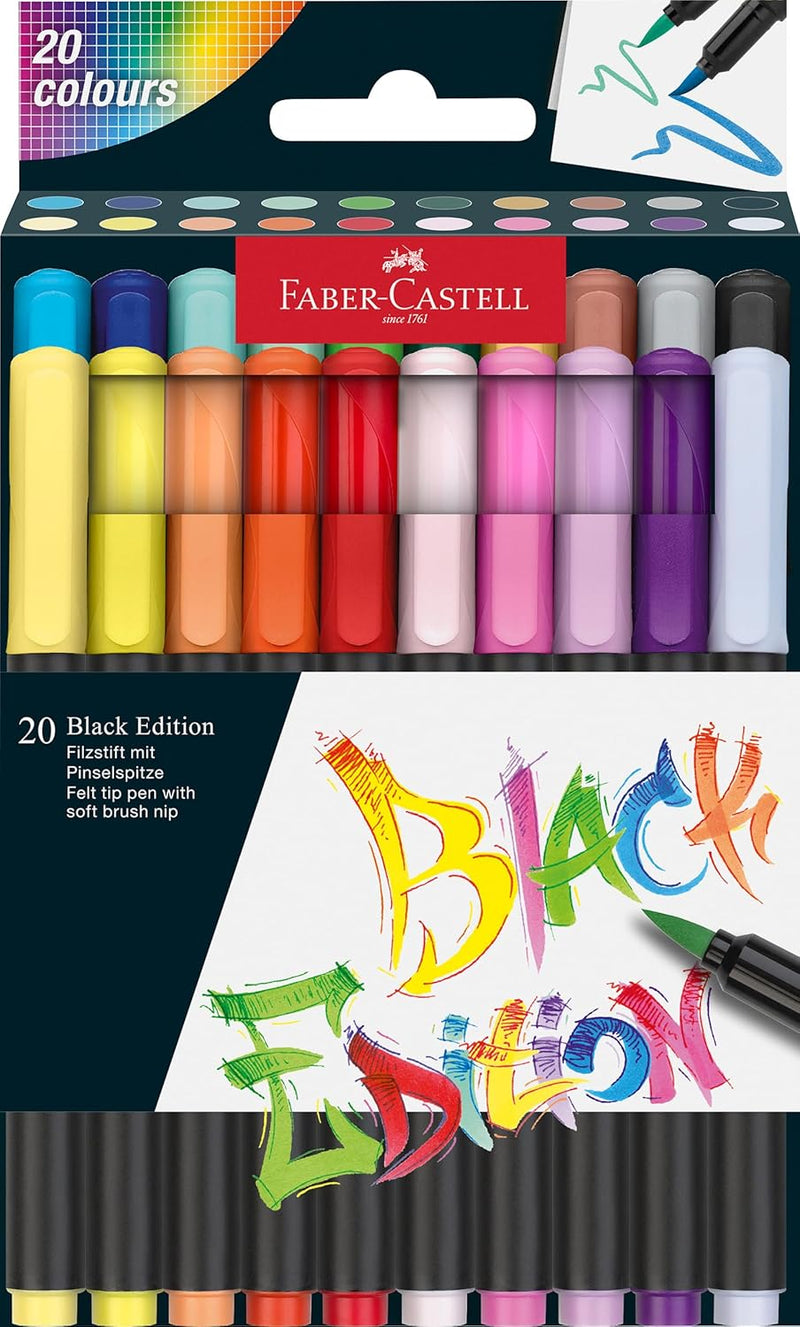 BRUSH PEN SET - BLACK EDITION 20 COUNT