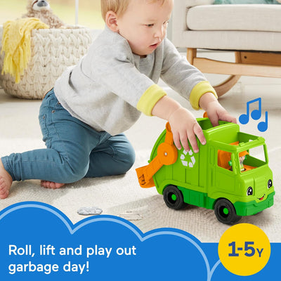 LITTLE PEOPLE MUSICAL TOY RECYCLING TRUCK GARBAGE VEHICLE