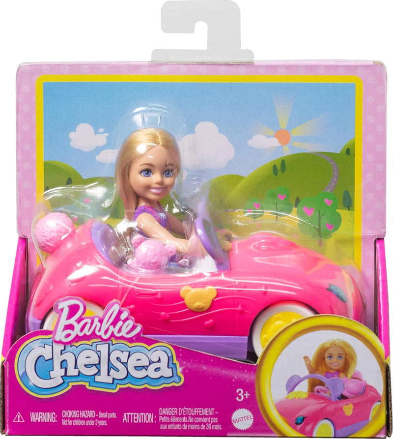 BARBIE CHELSEA DOLL & TOY CAR SET WITH BEAR