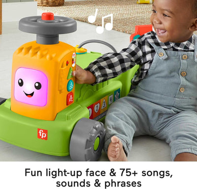 LAUGH & LEARN 4-IN-1 FARM TO MARKEY TRACTOR RIDE ON WITH PULL WAGON