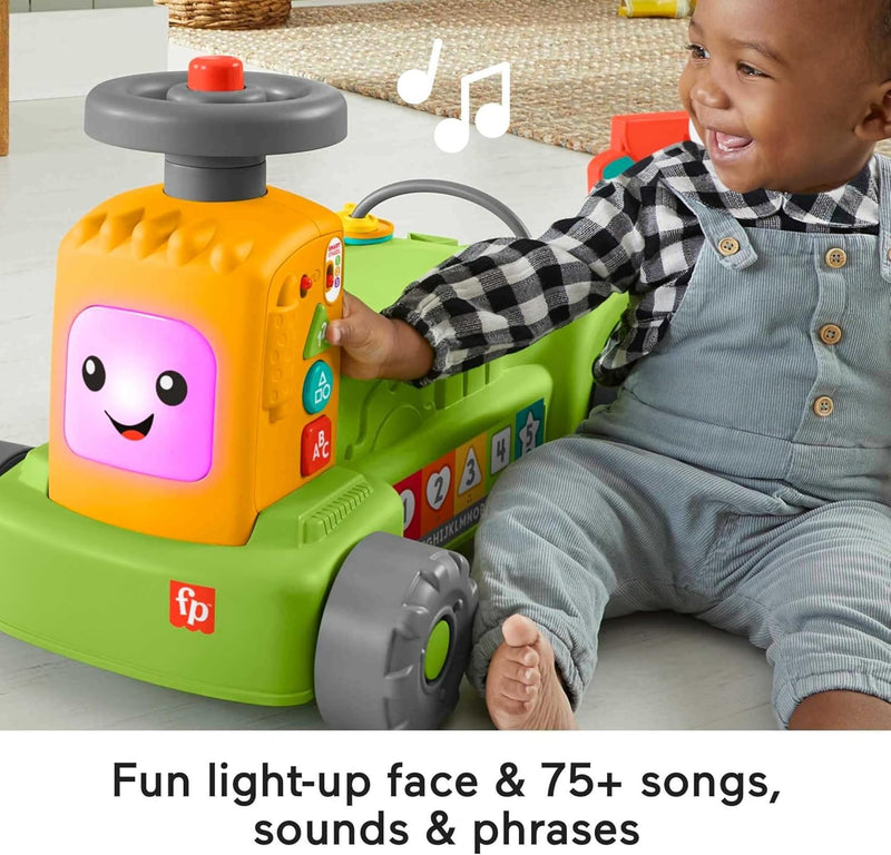 LAUGH & LEARN 4-IN-1 FARM TO MARKEY TRACTOR RIDE ON WITH PULL WAGON
