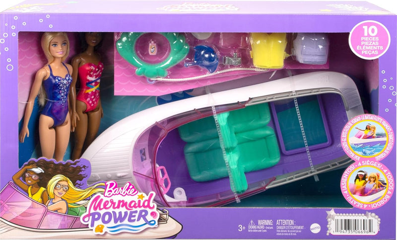 BARBIE MERMAID POWER DOLLS & TOY BOAT PLAYSET