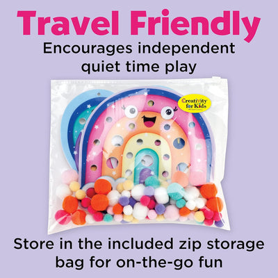 CREATIVITY FOR KIDS POM POM PICTURES: MAGICAL RAINBOW & UNICORN SENSORY TOY BOARDS