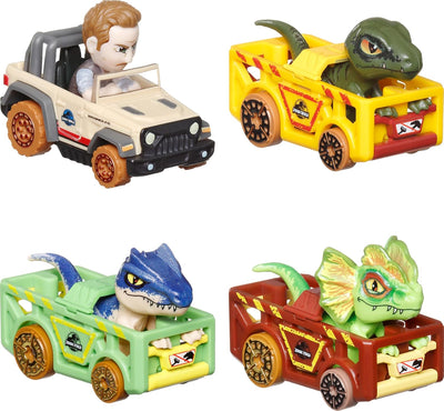 HOT WHEELS TOY CARS RACERVERSE JURASSIC WORLD 4-PACK
