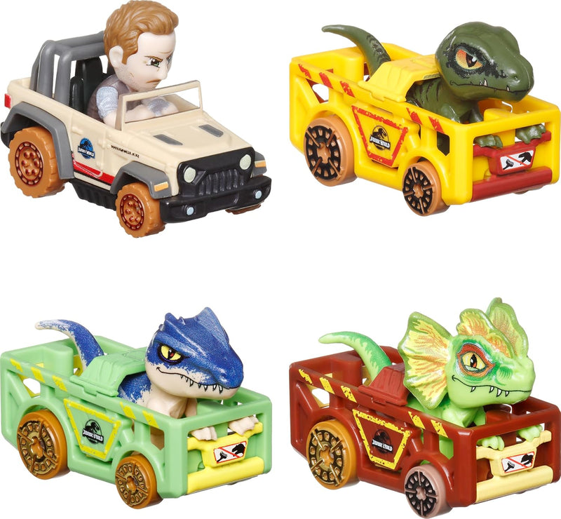 HOT WHEELS TOY CARS RACERVERSE JURASSIC WORLD 4-PACK