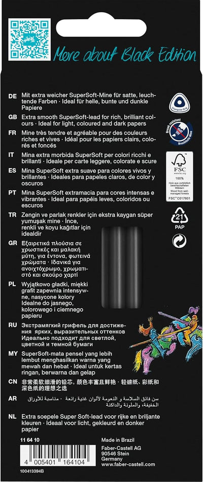 BLACK EDITION COLOURED PENCILS - NEON & PASTEL PACK OF 12