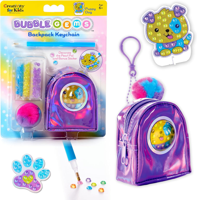 CREATIVITY FOR KIDS BUBBLE GEMS BACKPACK KEYCHAIN