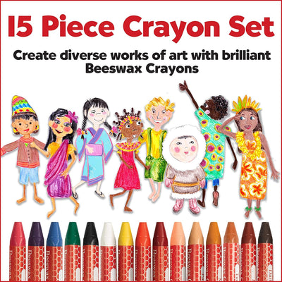 World Colours Beeswax Crayons 15 COUNT