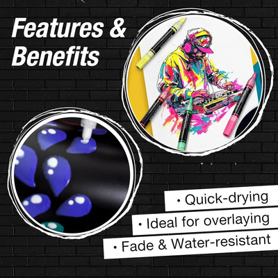 BLACK EDITION SHAKE & PAINT MARKERS 2 COUNT