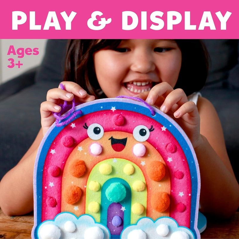 CREATIVITY FOR KIDS POM POM PICTURES: MAGICAL RAINBOW & UNICORN SENSORY TOY BOARDS