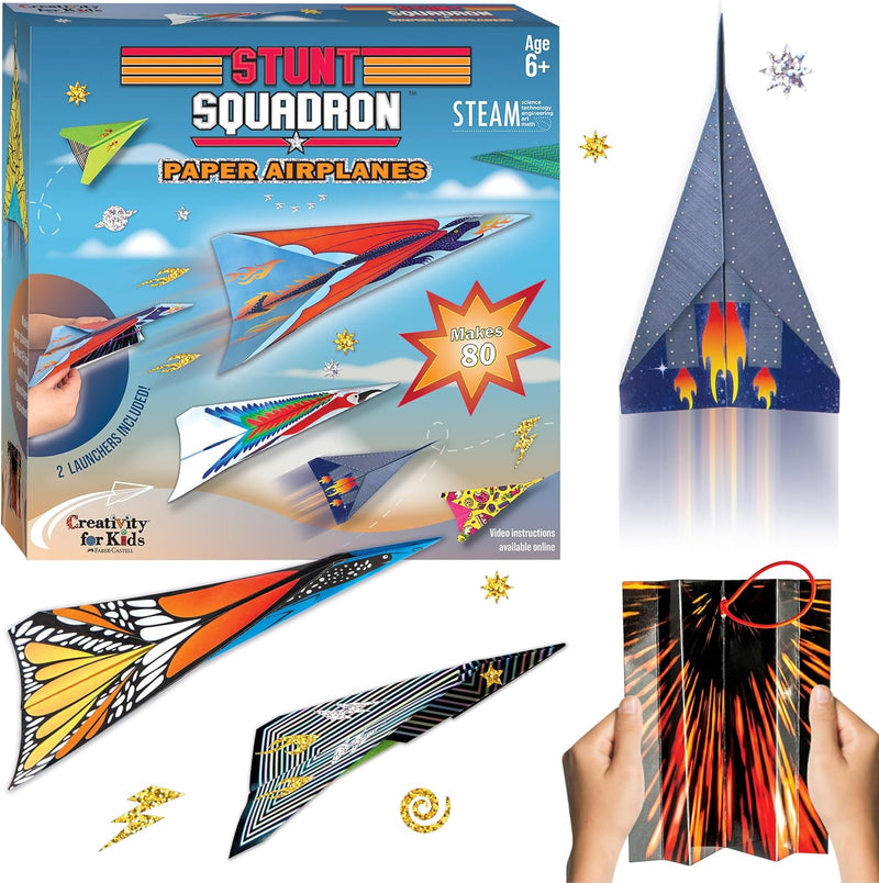 CREATIVITY FOR KIDS STUNT SQUADRON FOLD & LAUNCH PAPER AIRPLANES