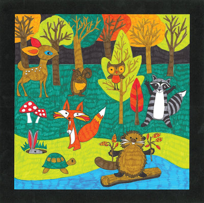 COLOUR BY NUMBER WOODLAND FOREST FRIENDS