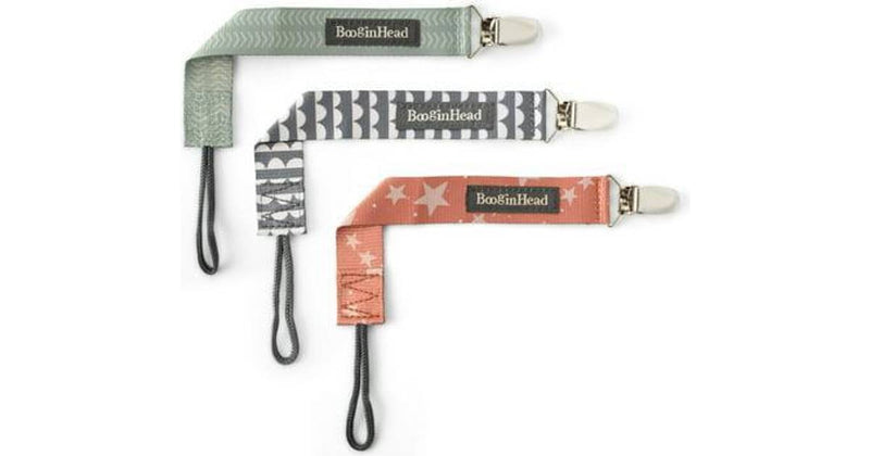 3-PACK PACIFIER CLIPS, SAGE, SCALLOPS, SIENNA