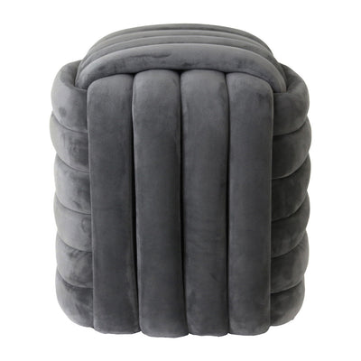 19" MACHAR GREY VELVET KNOT STOOL
