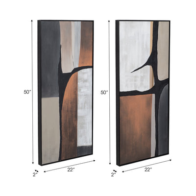 S/2 22X50 LINUS HANDPAINTED WALL ART