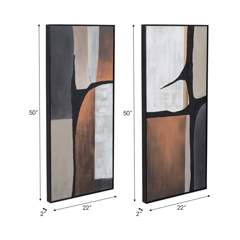 S/2 22X50 LINUS HANDPAINTED WALL ART