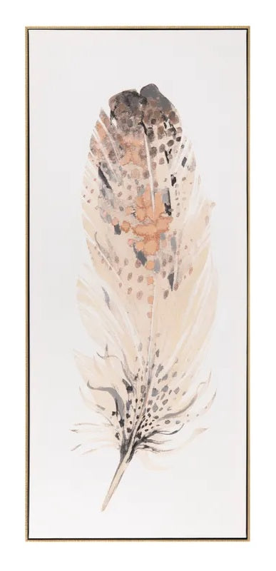 WALL ART GOLD FRAME FEATHER 24 X 54