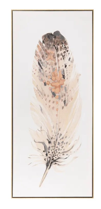 WALL ART GOLD FRAME FEATHER 24 X 54