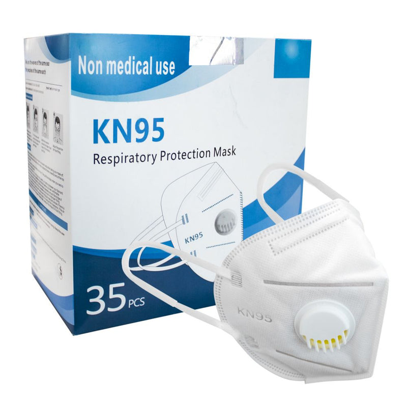 KN95 FACE MASK WITH VALVES 5CT BLUE BAG