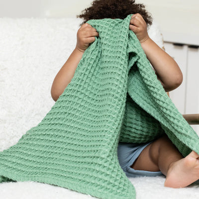 WAFFLE BABY BLANKET SEA FOAM