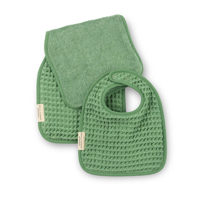 REVERSIBLE BIB & BURP SET SEA FOAM