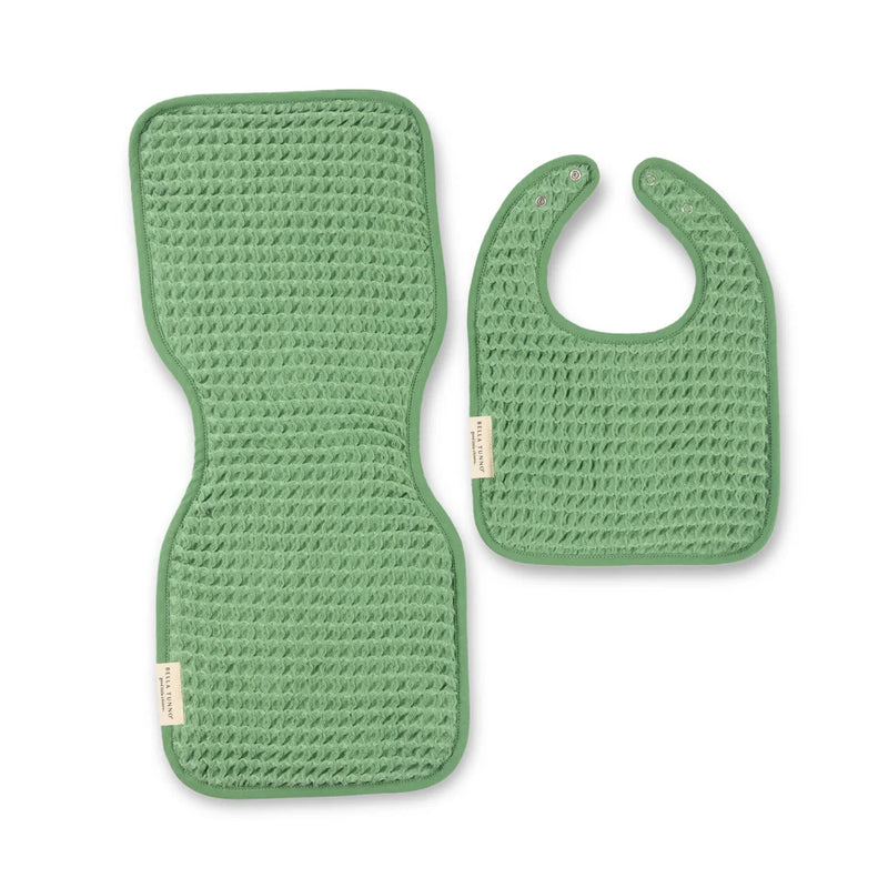 REVERSIBLE BIB & BURP SET SEA FOAM