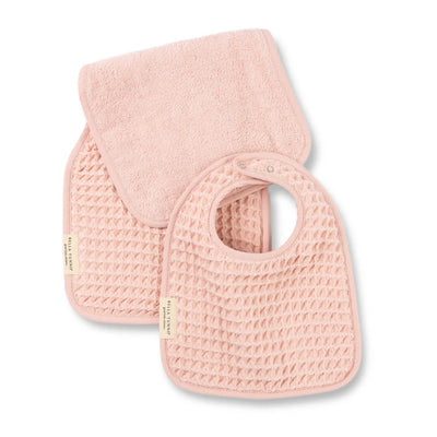 REVERSIBLE BIB & BURP SET - BLUSH