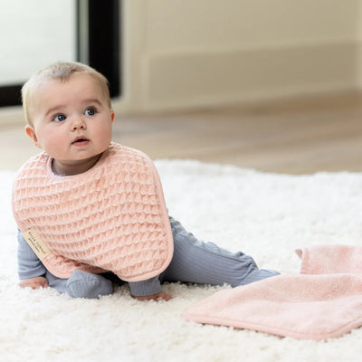 REVERSIBLE BIB & BURP SET - BLUSH