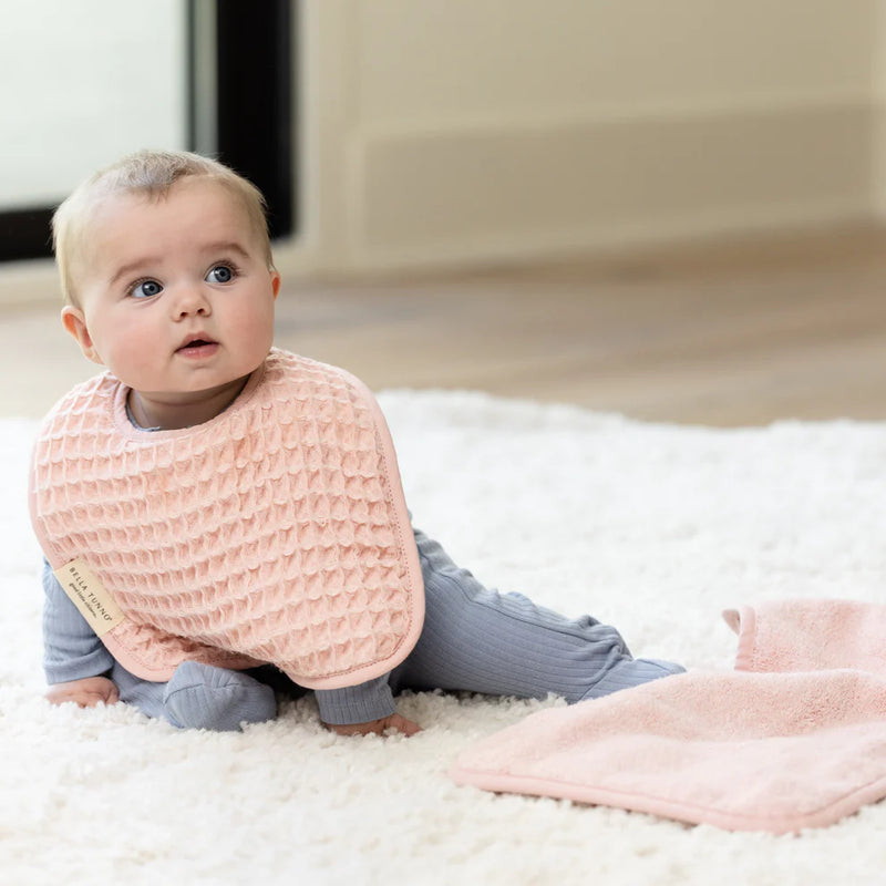 REVERSIBLE BIB & BURP SET - BLUSH