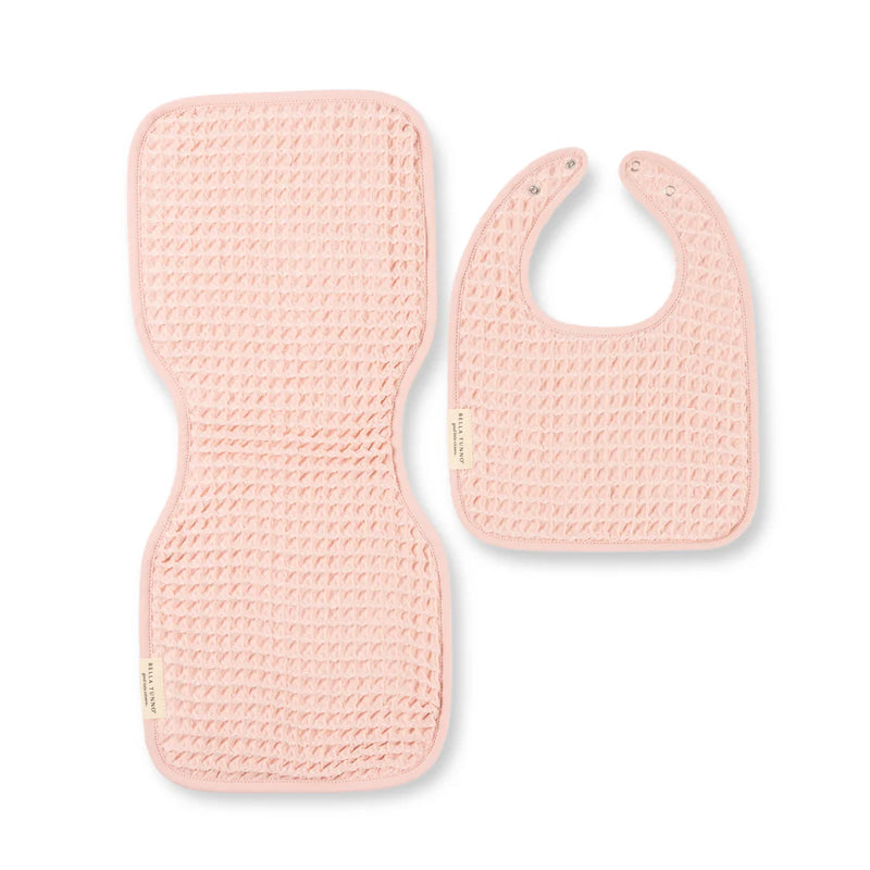 REVERSIBLE BIB & BURP SET - BLUSH